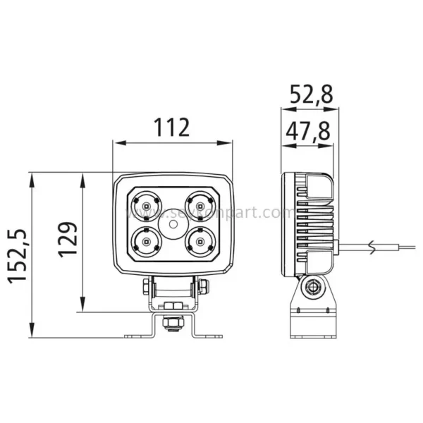 ASPÖCK Work Light 1500 LED, 12/24 V, 1,5 m, open end 38-8220-007 - Image 2