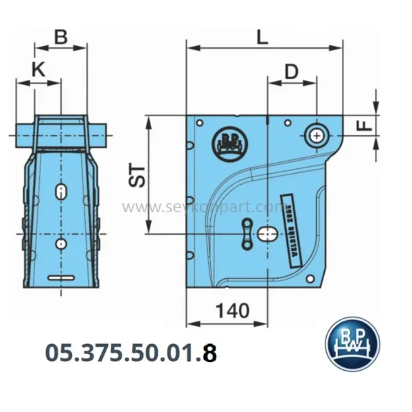 BPW Z Type Hanger Bracket 05.375.50.01.0 - Image 2