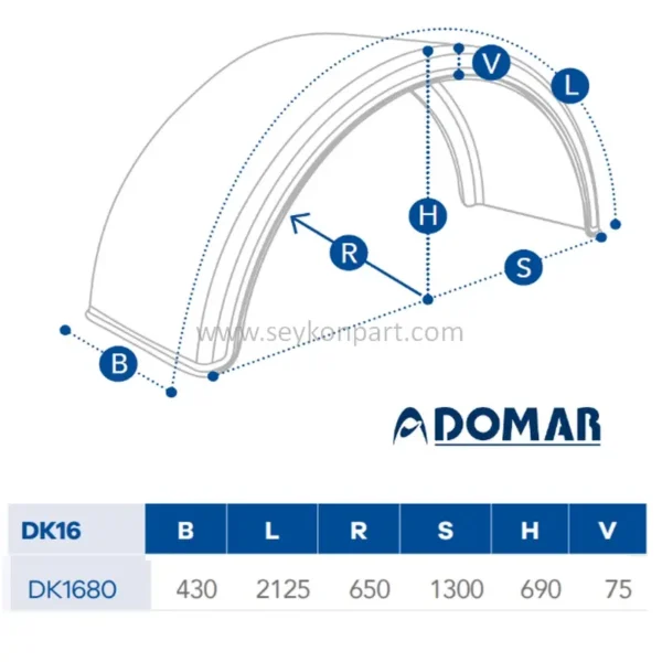 DOMAR Tek Teker Camurluk 430 x 2125 mm DK1680 - Görsel 2
