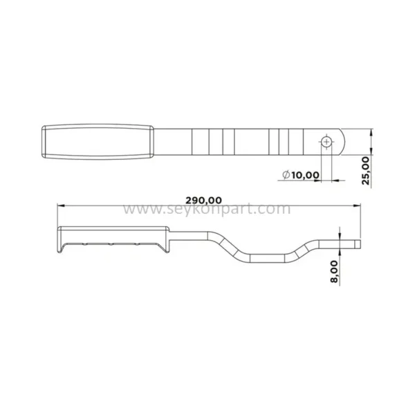 Locking Arm Flat 22 cm - Image 2
