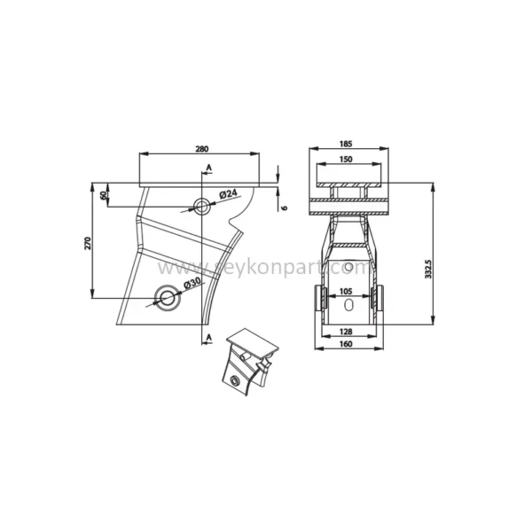 Z Type Hanger Bracket 24 cm / 6 mm - Image 2