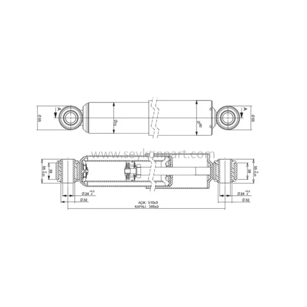 MAYSAN Trailer Shock Absorber 24 mm N6870302 - Image 2