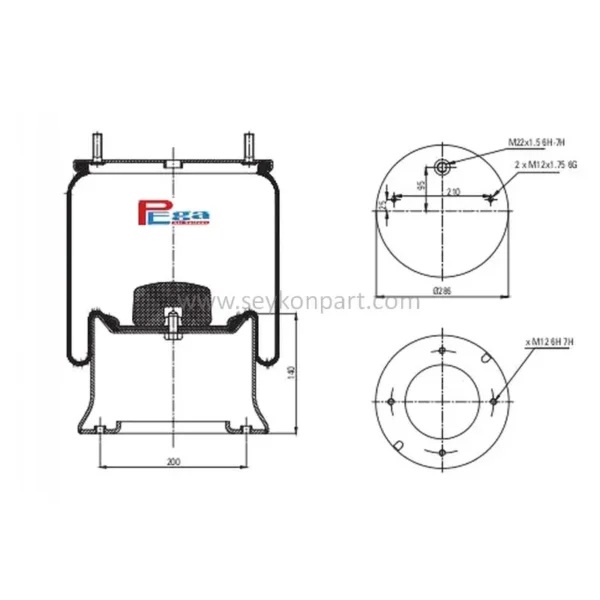 PEGA 810 Air Suspension Chamber Complete P10.810.C - Image 2
