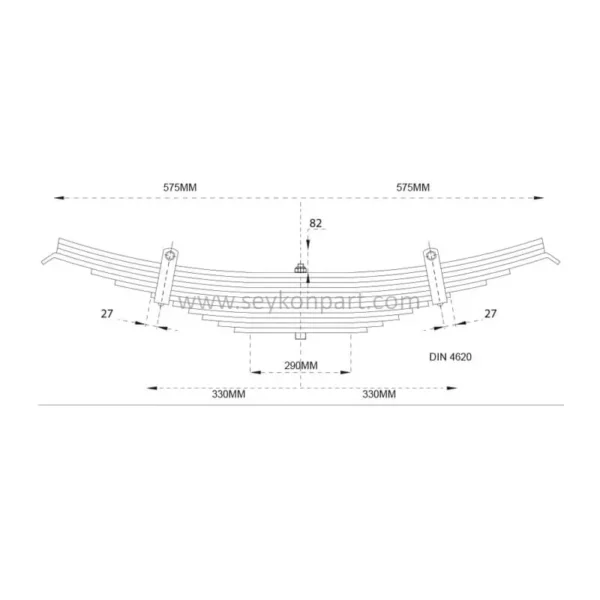 Leaf Springs Double Eye 100x12 12 Leaves - Image 2